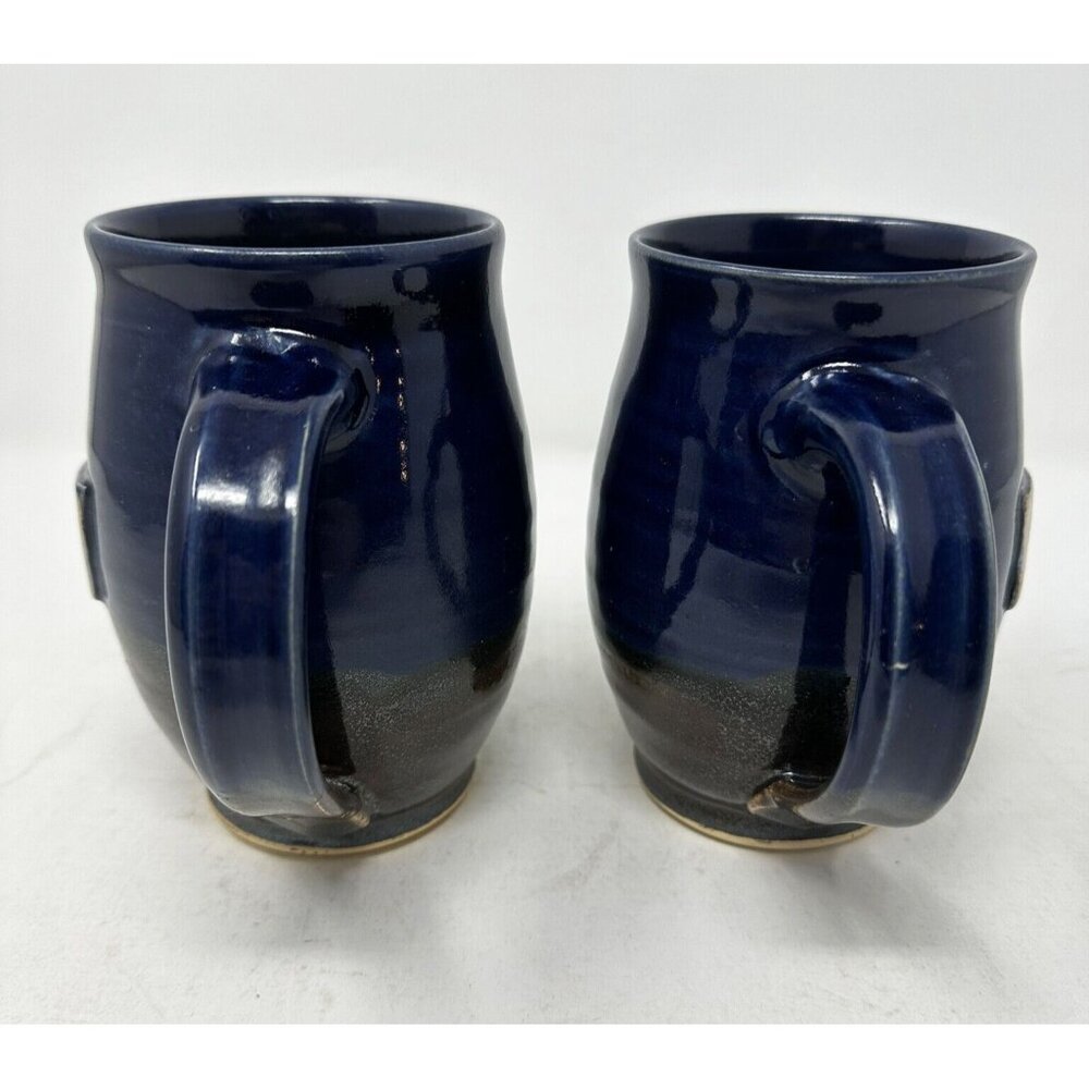 STUDIO POTTERY ANGELA GRAHAM SIGNED Set of 2 HIS & HERS Ceramic Mugs Handmade - Picture 5 of 10